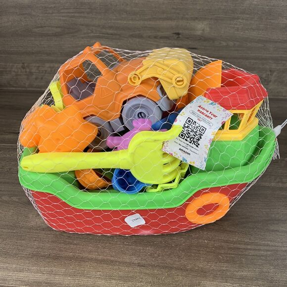 DraMosary 19pcs Beach Sand Toys Set for Kids with Boat Excavator Shovel Tool ... - Picture 10 of 11